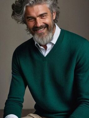 Vintage Brooks Brothers Men's V-Neck Sweater - Green